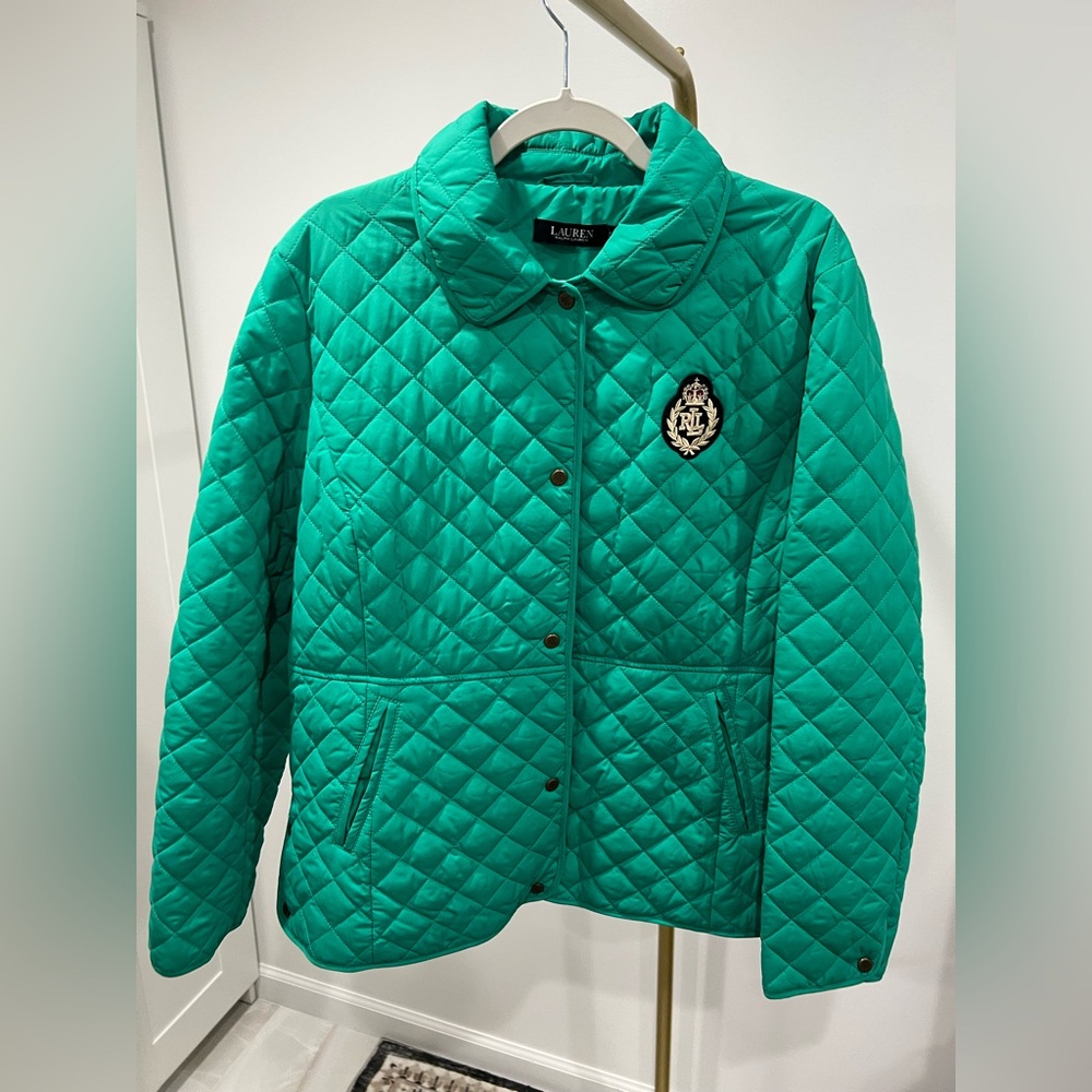 NWOT Lauren  Ralph Lauren Teal Quilted Jacket